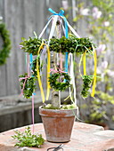 Table decoration with box wreaths