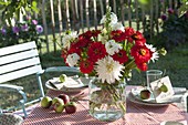 Set table under the tree in the garden