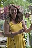 Mrs Pluta with handmade garden plugs