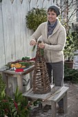 Cone of grapevines as Christmas tree decoration