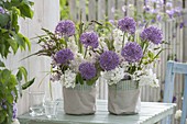 Fragrant bouquet from Syringa, Allium 'Purple Sensation'