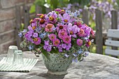 Pink bouquet of Echinacea purpurea (coneflower), Phlox (flame flower)