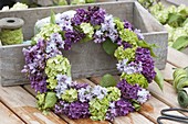 Fragrant syringa and viburnum wreath