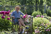 Romantic seat in the perennial garden