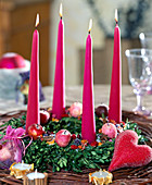 Advent wreath in pink