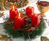 Advent wreath made of pine twigs