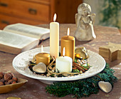 Instead of an Advent wreath, use a bowl with different