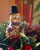 Snowman made of straw