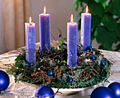 Advent wreath in blue