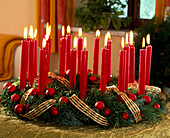 Traditional Advent wreath with 24 candles