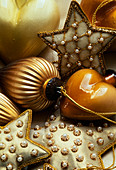 Christmas tree decorations in brown