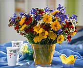 Colourful summer bouquet of perennials