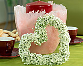 Heart-shaped wreath made from Gypsophila (baby's breath)