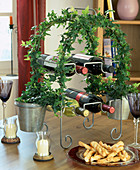 Wine rack covered with Hedera (ivy)