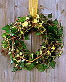 Door wreath of Hedera helix (ivy)