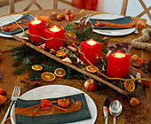 Advent arrangement as a table decoration