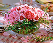 Rosa (roses), Dianthus (carnations), Rosmarinus (rosemary)