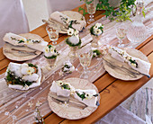 Festive white Easter table decoration