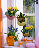 Keramikeier mit Tulipa (gelben Tulpen)