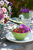 Rural table decoration with autumnal branches