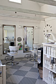 Hairdresser's salon in Scandinavian country-house style