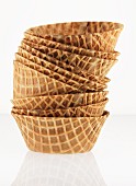 A stack of waffle bowls