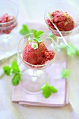 Strawberry and lime sorbet