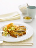 Crumbed Pork With Cabbage Salad Tonkatsu