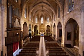 Innenraum der Kirche 'Transfiguració del Senyor' in Arta, Mallorca, Spanien