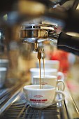 A coffee machine with coffee from Wilhelm Andraschko in Berlin