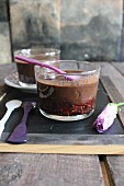 Chocolate cream on fig compote