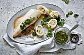 Stuffed squid with lime and coriander pesto (low carb)