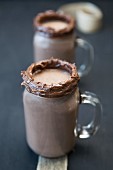 A double-chocolate smoothie
