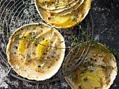 Celery gratin with thyme and walnut oil