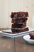 A stack of one-bowl brownies