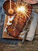 Sticky Toffee Pudding with Sparkler