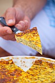 A sliced courgette frittata for a picnic