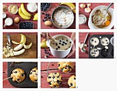Heidelbeer-Bananen Muffins mit Kleie backen