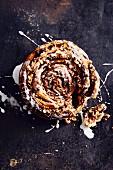 Huge peanut Danish pastry with nougat cream (soul food)
