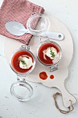 Fruity tomato soup with cream