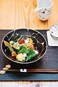 Vegetable salad with carved vegetables (Japan)
