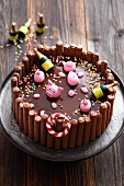Chocolate 'Pig Pool Party' cake for New Year's Eve
