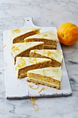 Sugar-free carrot cake with orange cream cheese