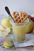 Apple sauce with a waffle