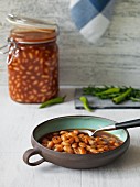 Pickled chilli beans with tomatoes
