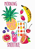 Frische Früchte als Zutaten für einen gesunden morgendlichen Smoothie