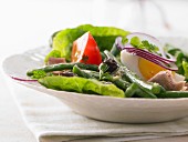 Salad niçoise with tuna, green beans and eggs in a mustard vinaigrette