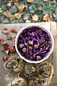 Red cabbage with glazed chestnuts