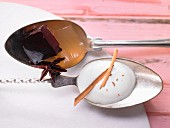 Mulled wine jelly with a cinnamon sauce