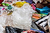 Used plastic shopping bags